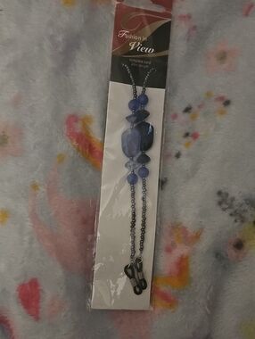 Blue Beaded Eyeglass Necklace